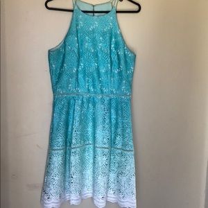 turquoise lace dress